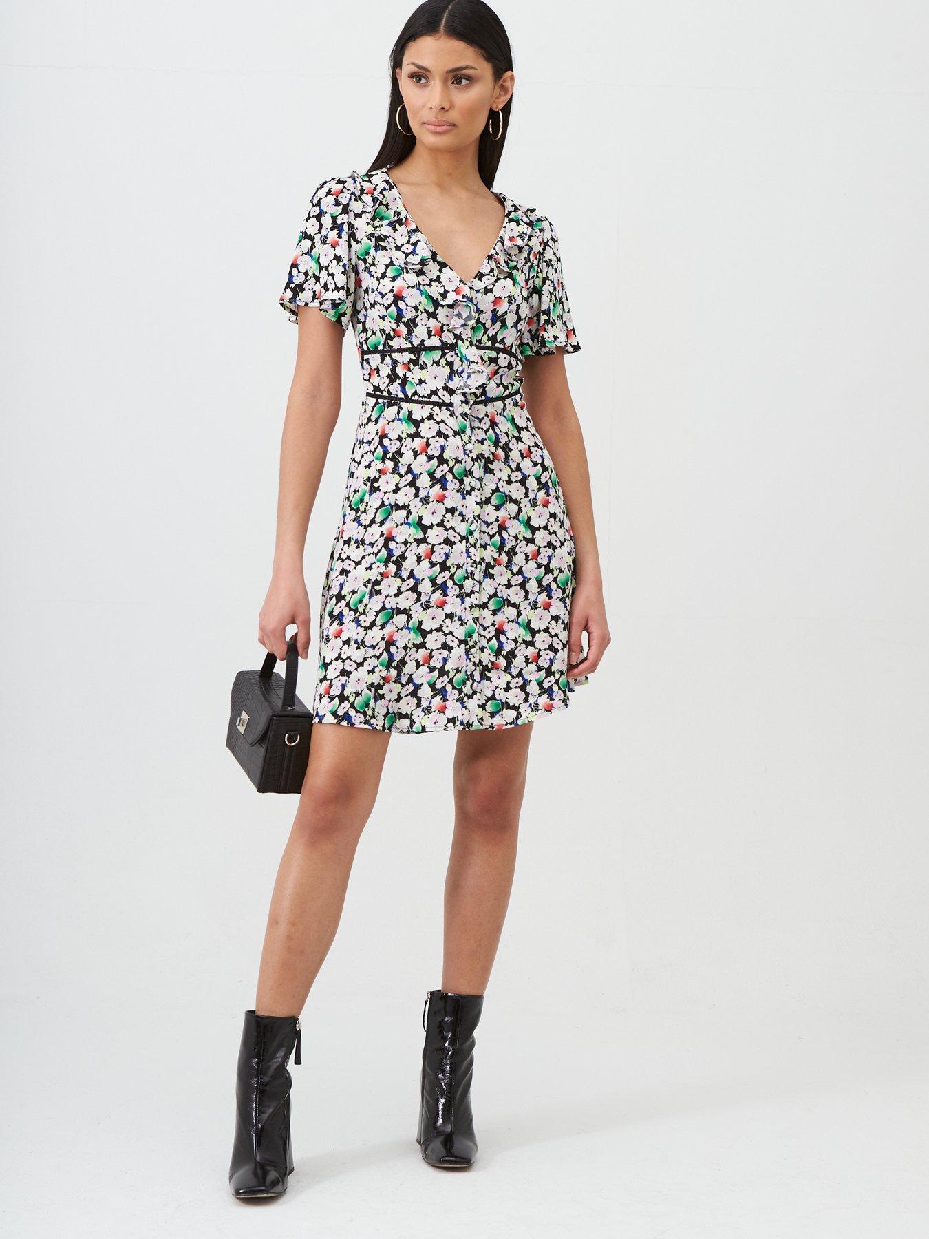 oasis star button skater dress