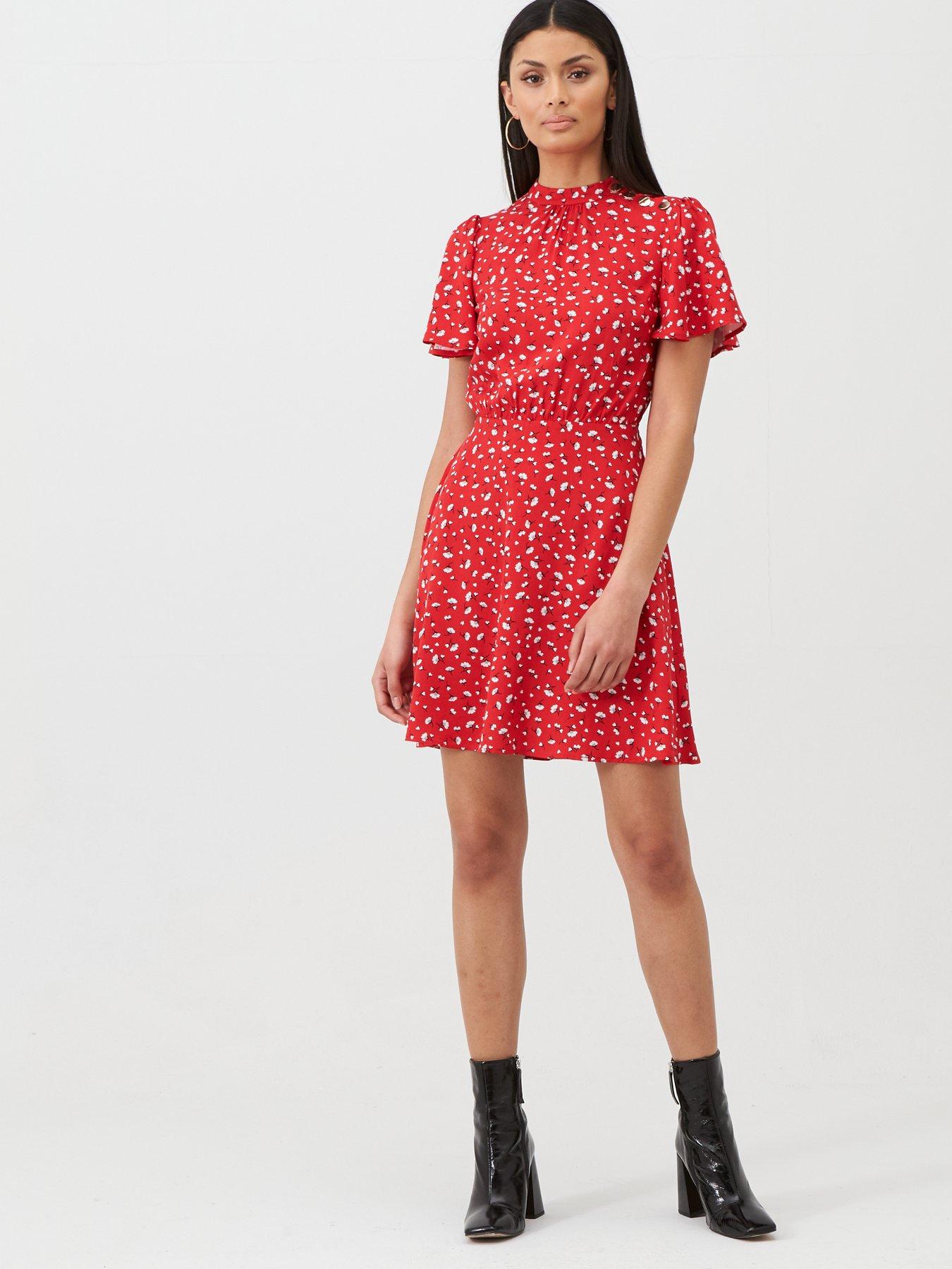 oasis red skater dress