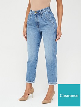 v-by-very-high-waisted-pleat-top-mom-jeansnbsp--mid-wash