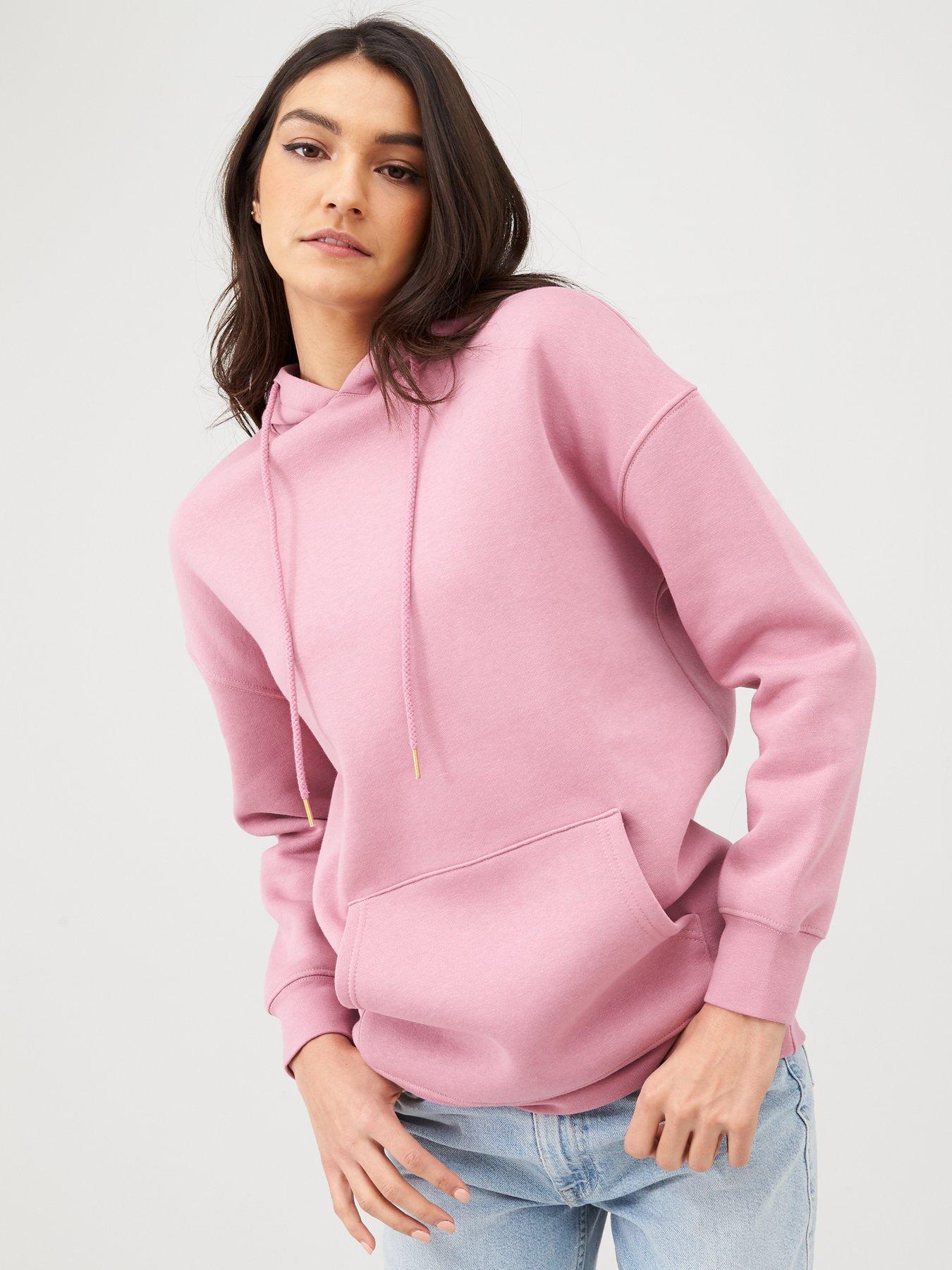 longline pink hoodie