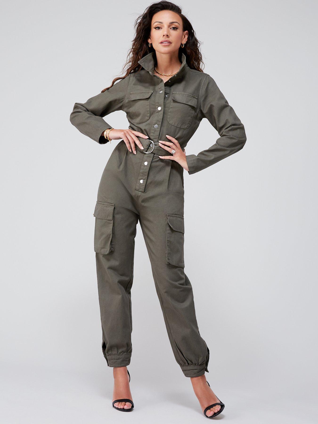 khaki green boiler suit womens