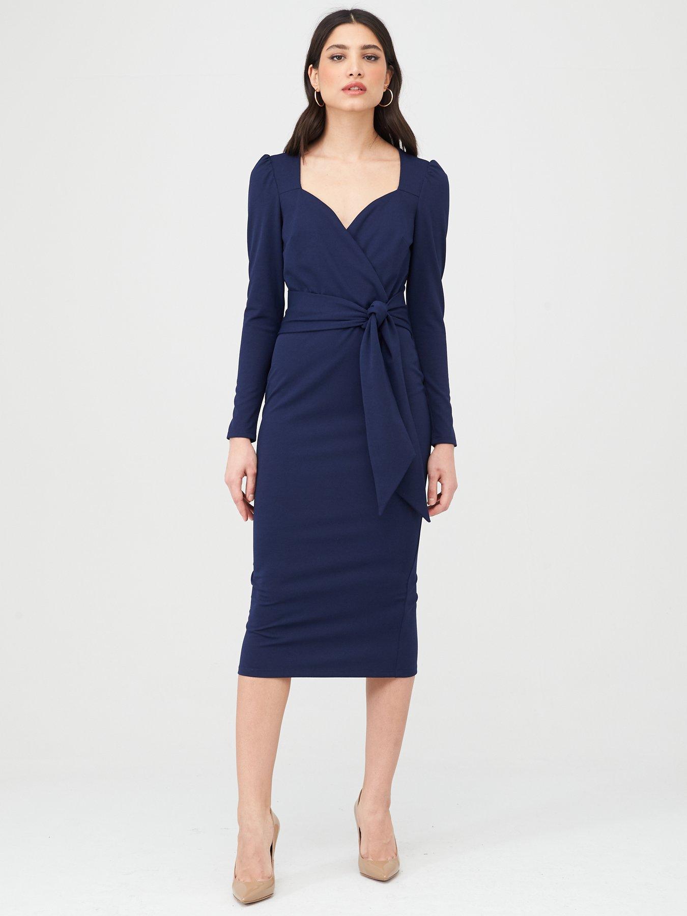 lipsy wrap self tie midi dress