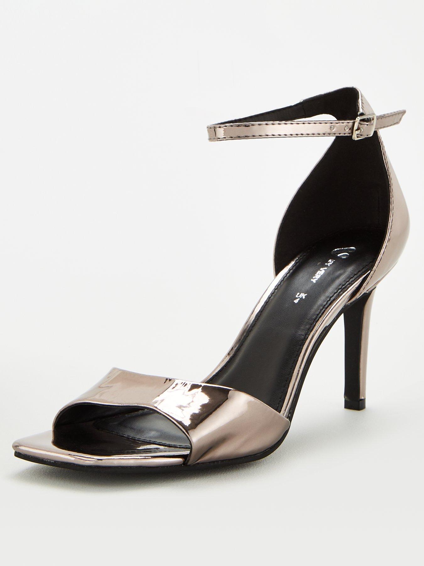 pewter barely there heels