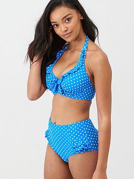 pour-moi-hot-spots-halter-underwired-top-blue