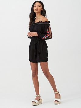 pour-moi-embroidered-crinkle-bardot-playsuit-multi