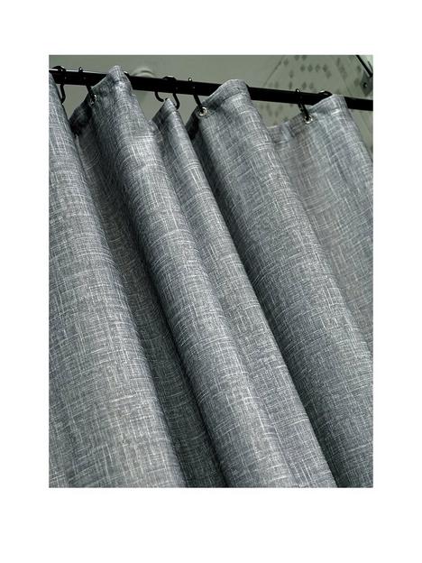 aqualona-grey-slub-shower-curtain