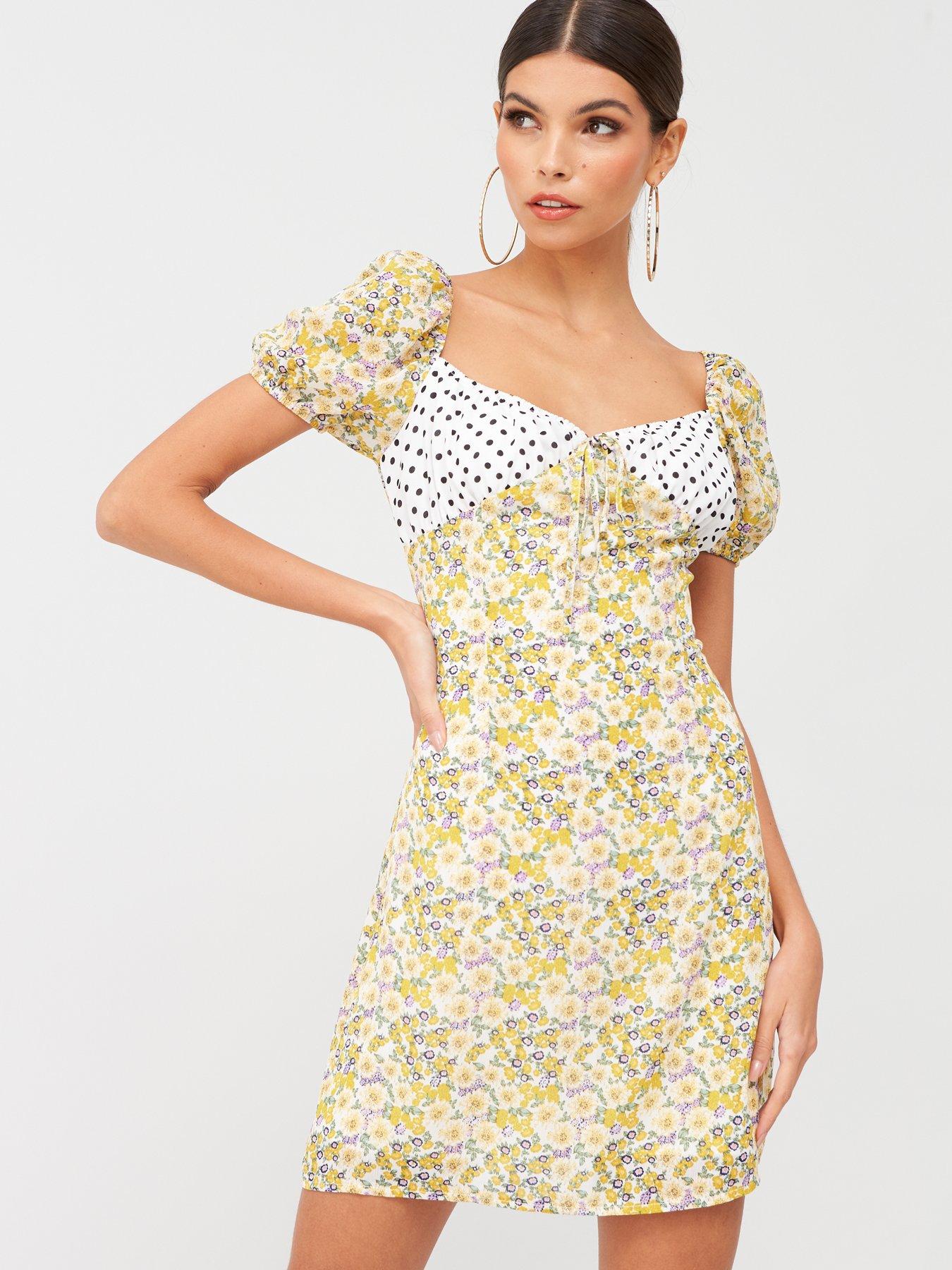 missguided yellow dress