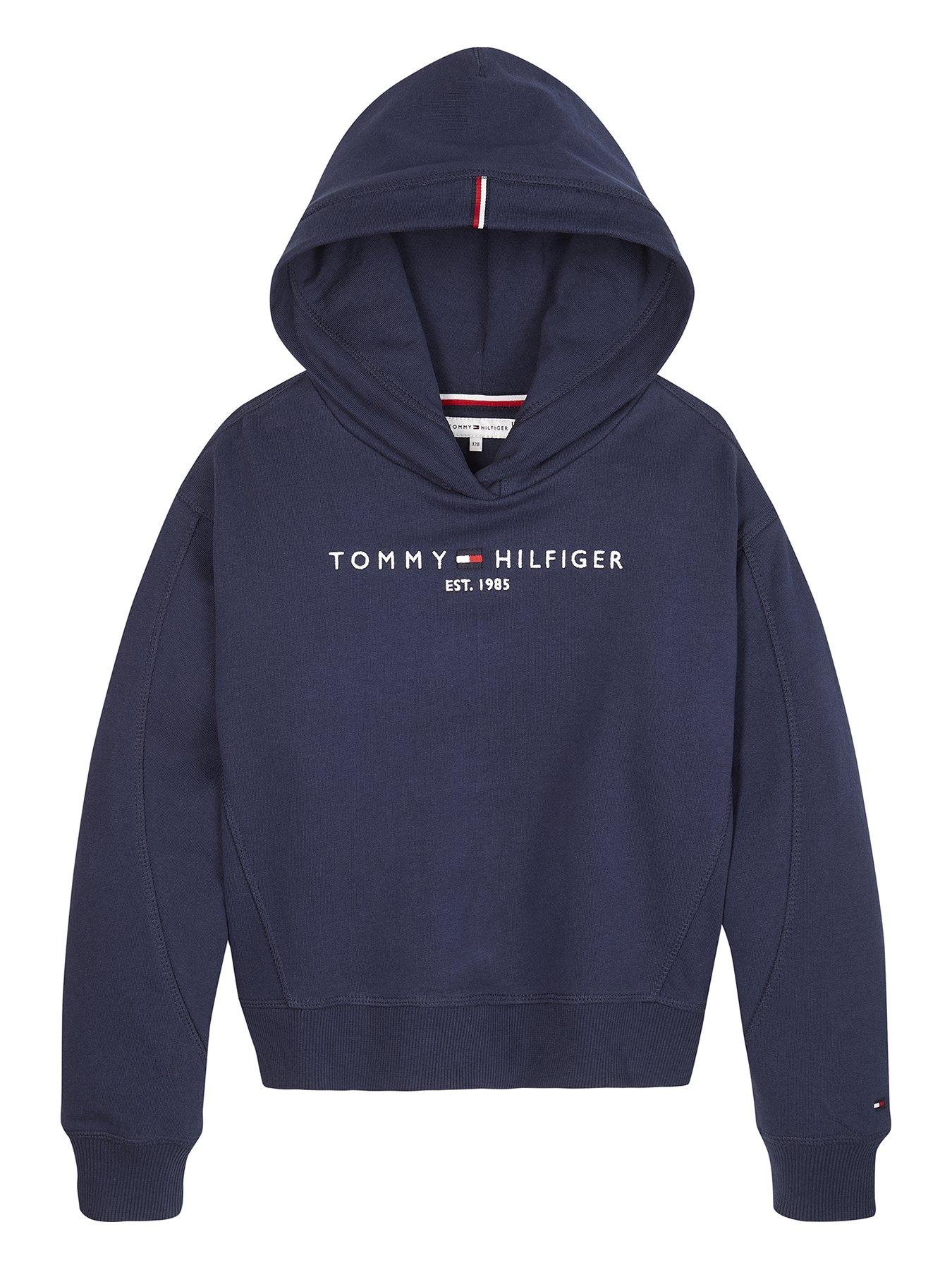 tommy hilfiger logo hoodie navy