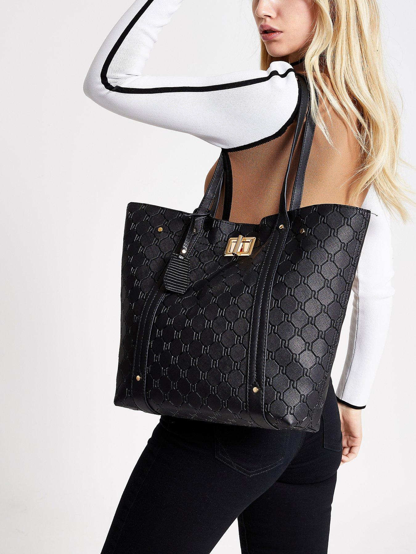 river island black tote bag