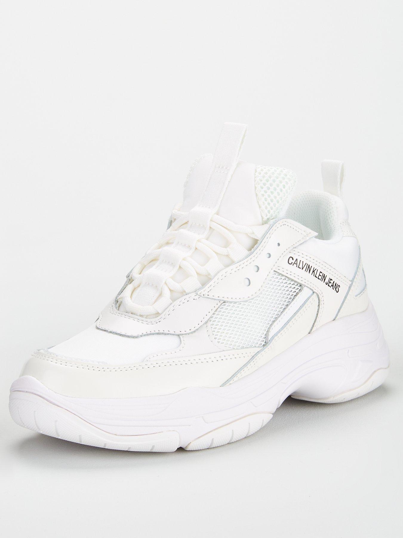 calvin klein white maya trainers