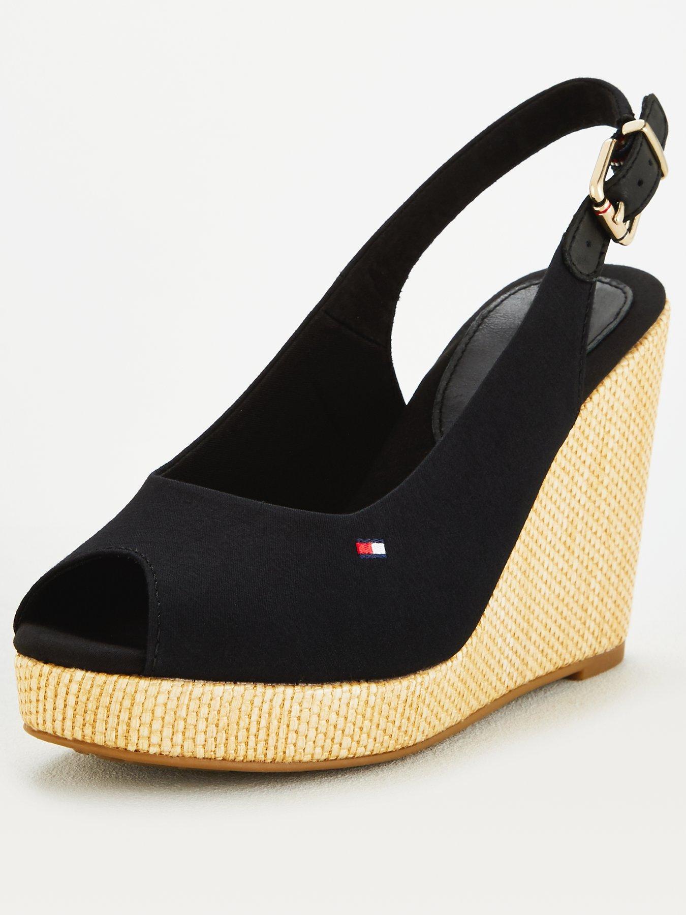 black tommy hilfiger wedges