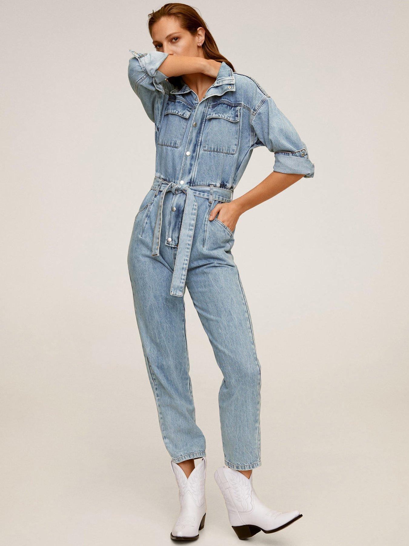 denim boiler suit playsuit