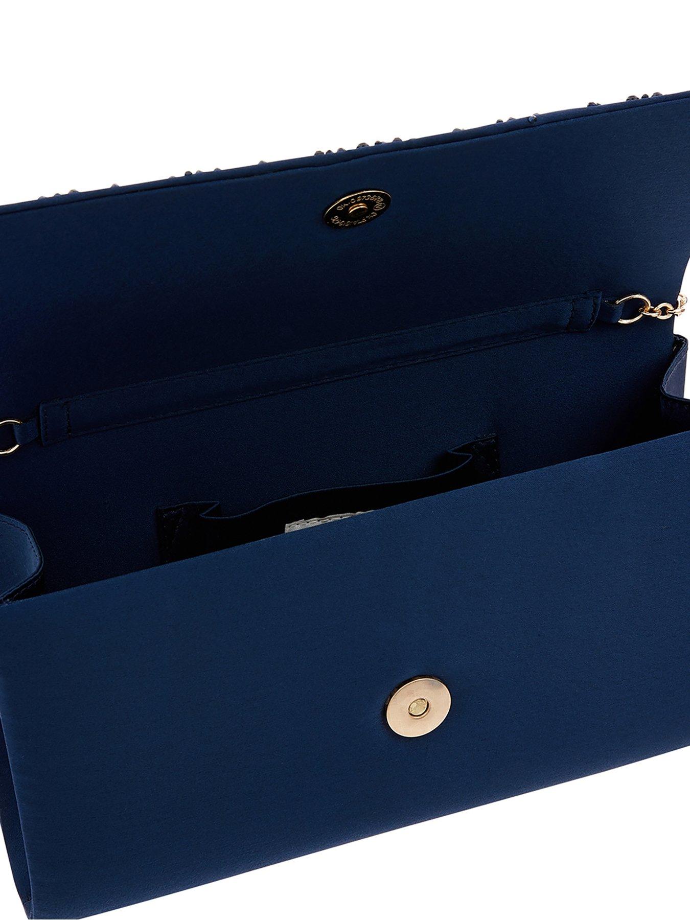 monsoon navy clutch bag