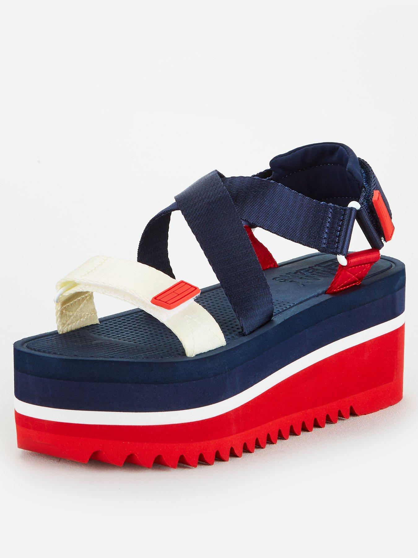 tommy jeans pop colour flatform sandals women's
