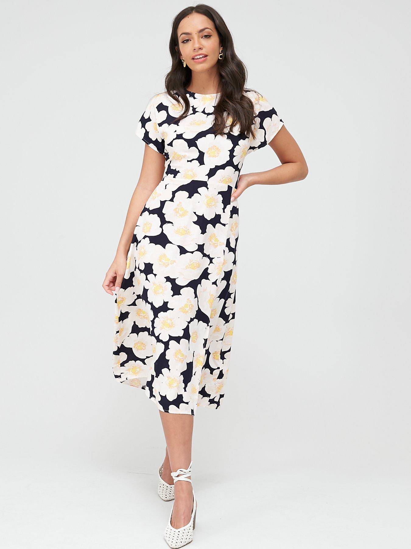 warehouse katy floral midi dress