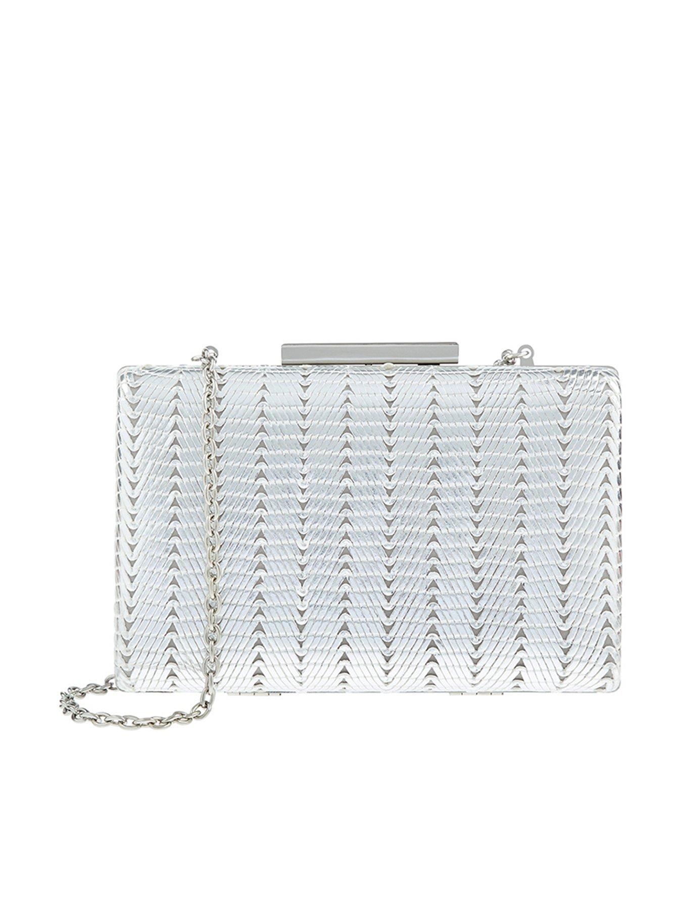 monsoon silver clutch bag