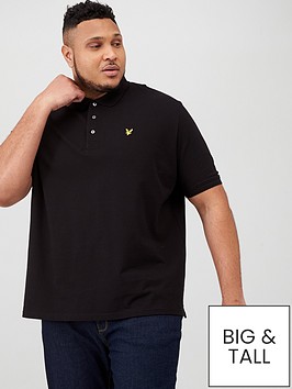 lyle-scott-big-amp-tall-plain-polo-shirt-black