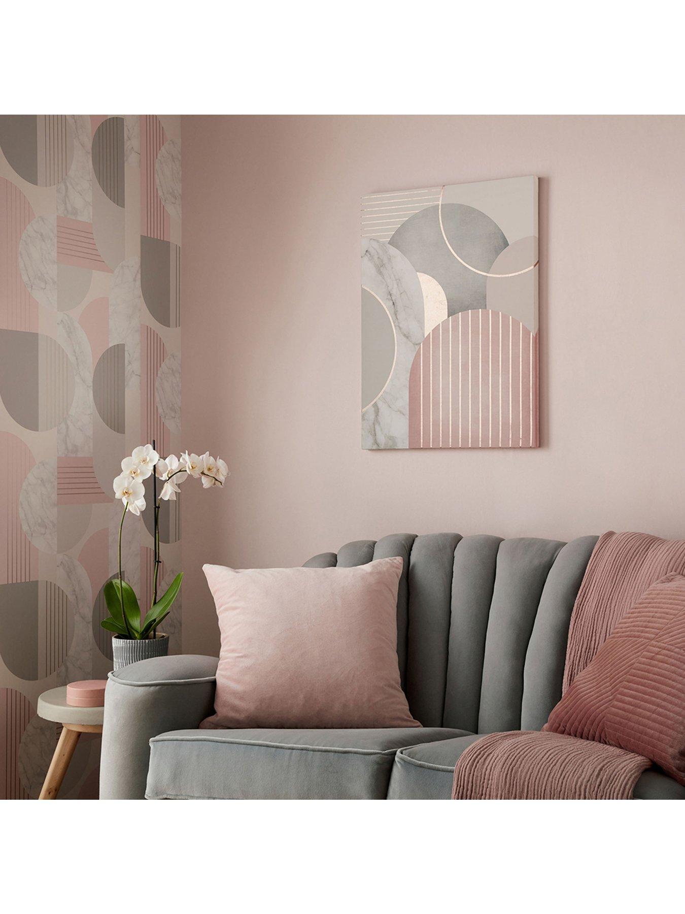 Graham Brown Pink Grey Art Deco Canvas Wall Art Littlewoodsireland Ie