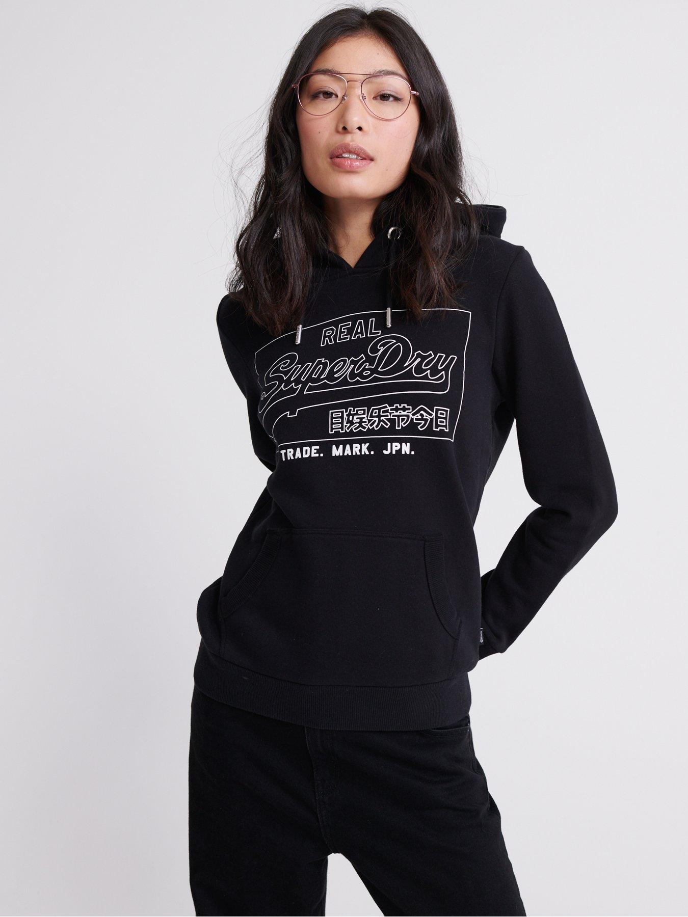 womens black superdry hoodie