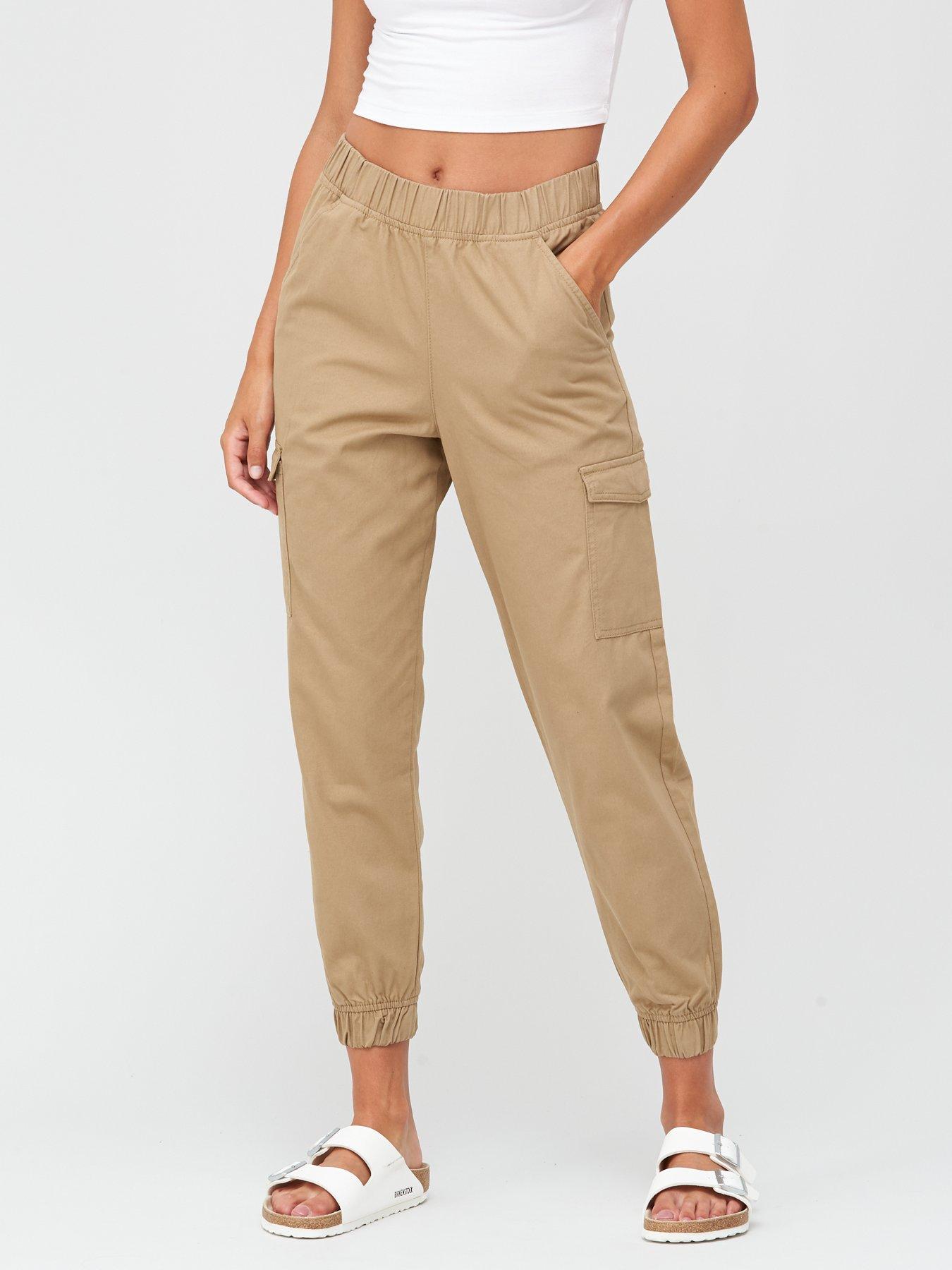 camel cargo trousers
