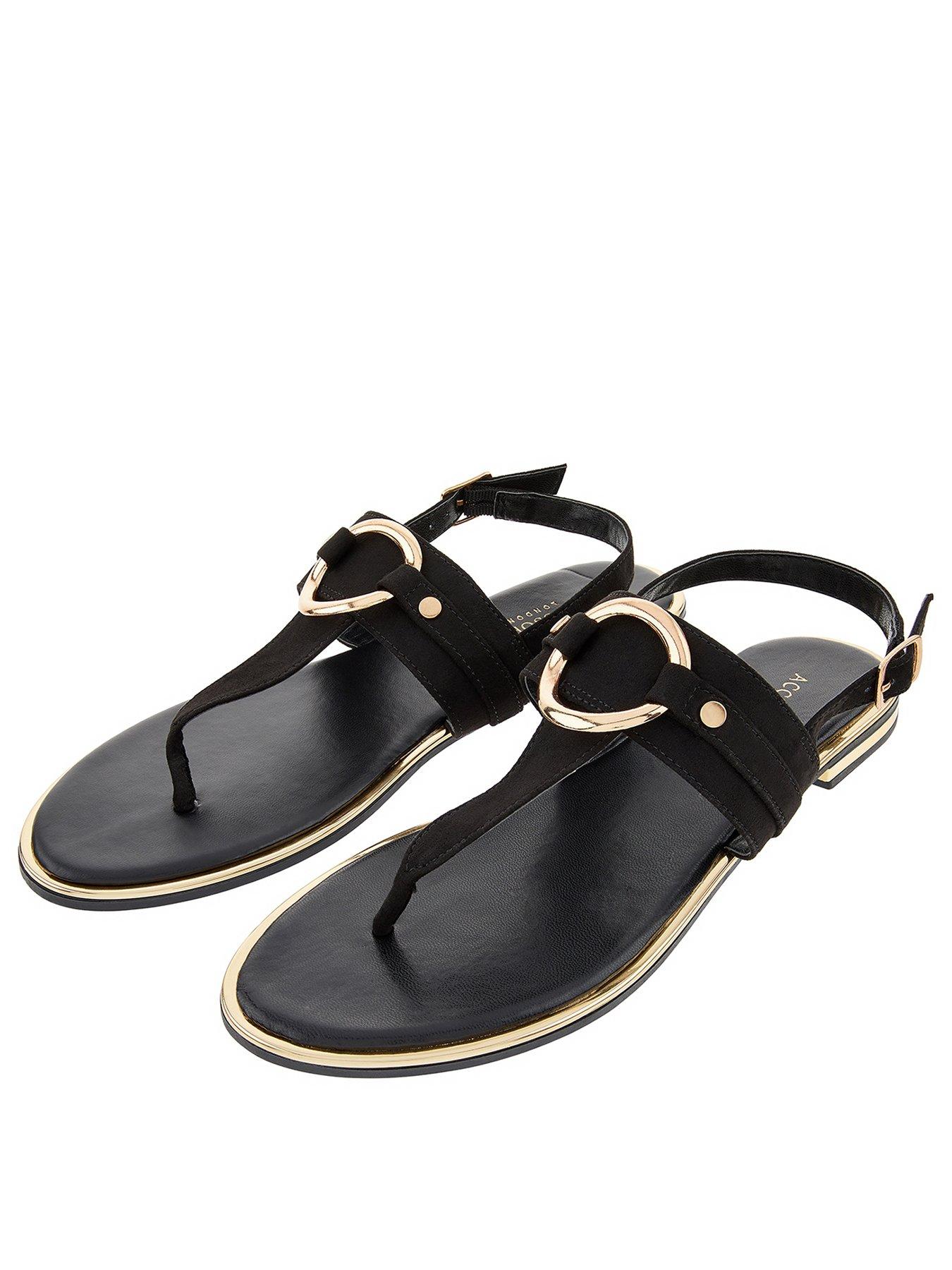 accessorize black flip flops