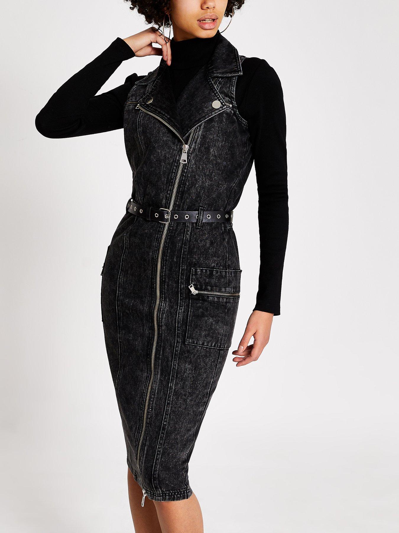 black denim sleeveless dress