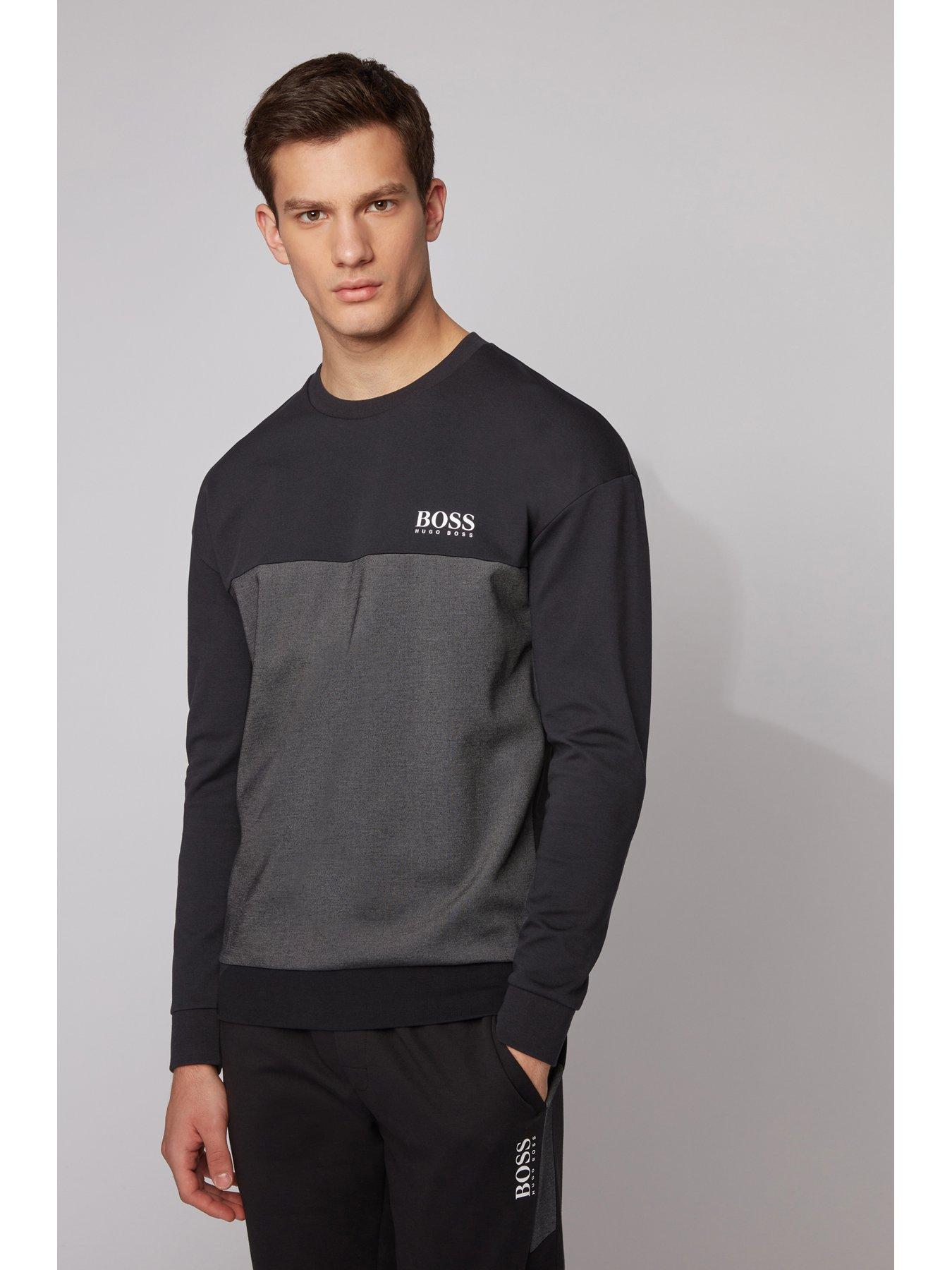 boss bodywear crew tracksuit black