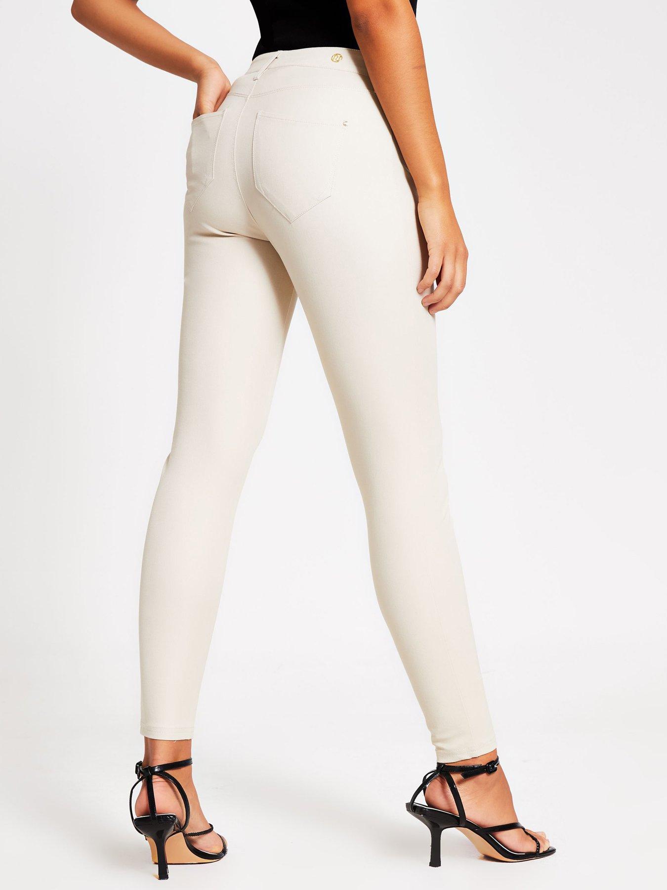 cream skinny trousers
