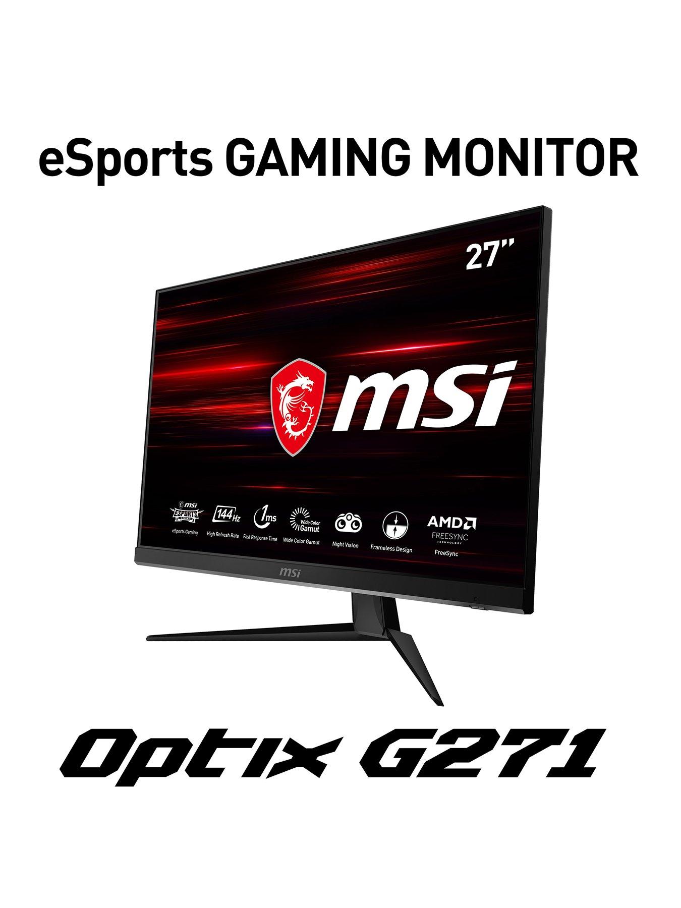 Msi Optix G271 27 Inch Full Hd Ips 1ms 144hz Amd Freesync Flat Gaming Monitor Black Littlewoodsireland Ie