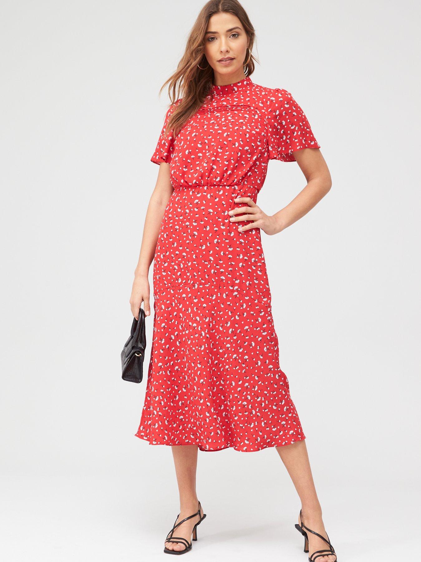 oasis ditsy midi dress