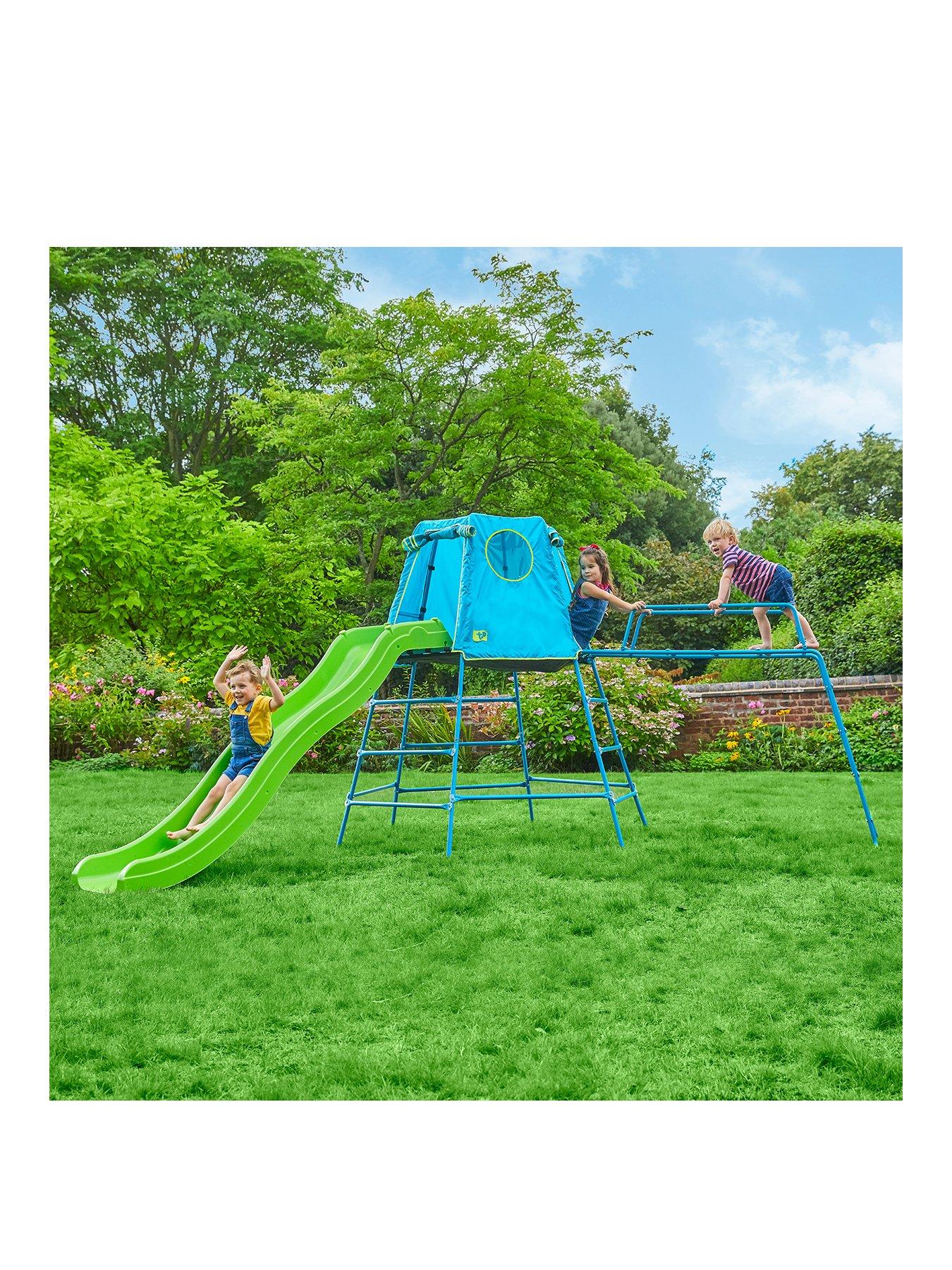 tp explorer metal climbing frame set & slide