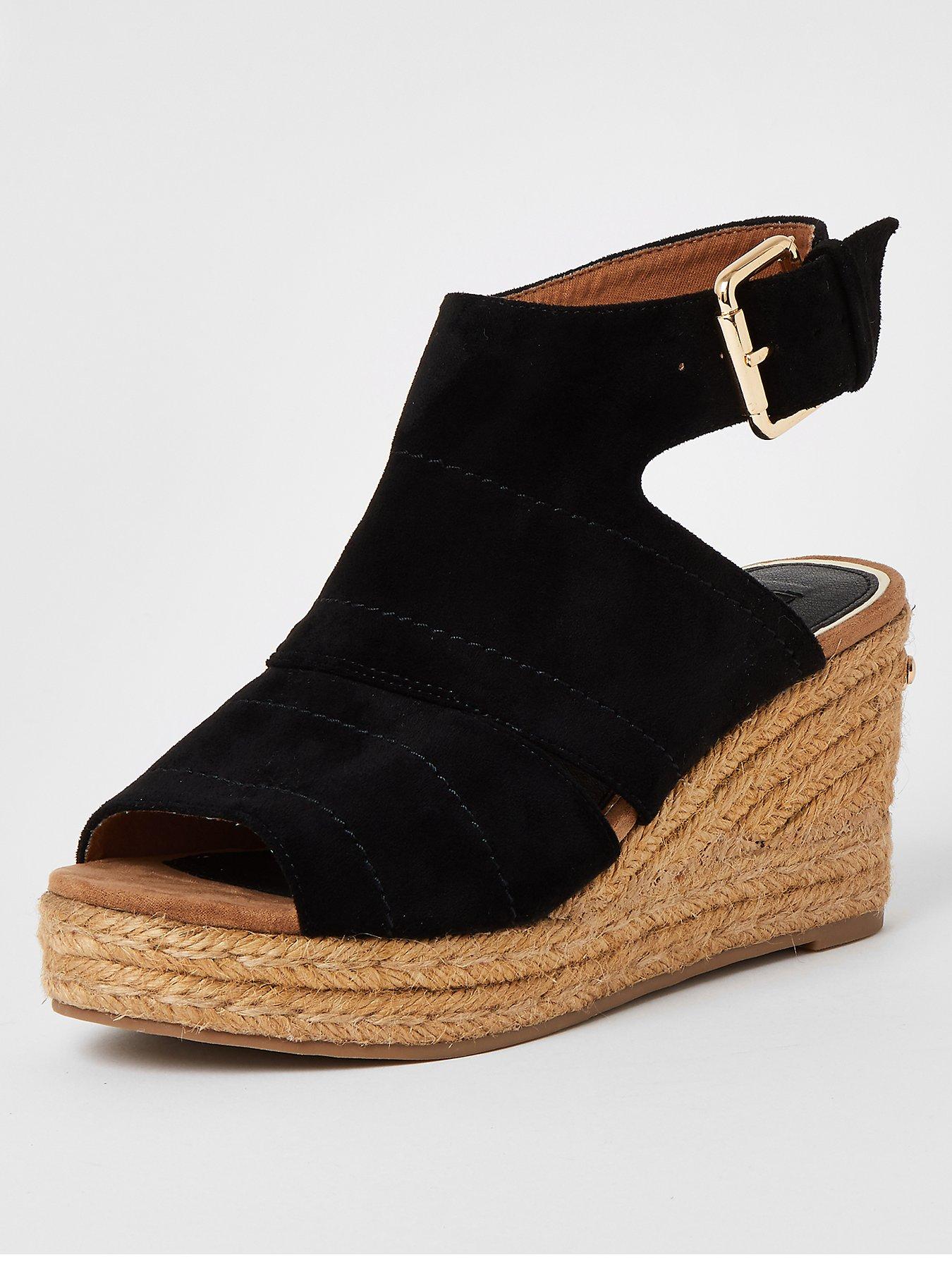 river island beige studded flatform espadrille wedges