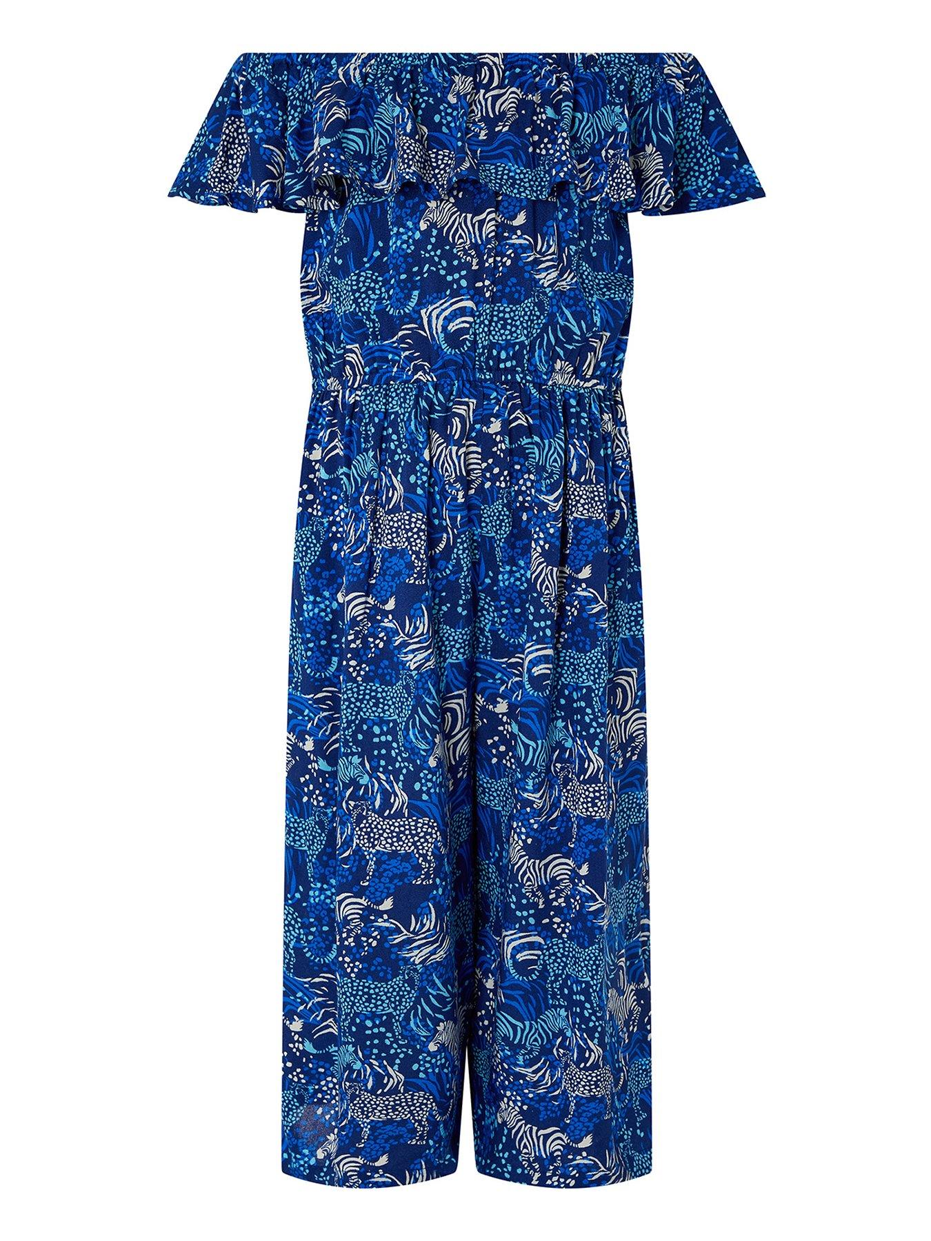 river island blue zebra jumpsuit