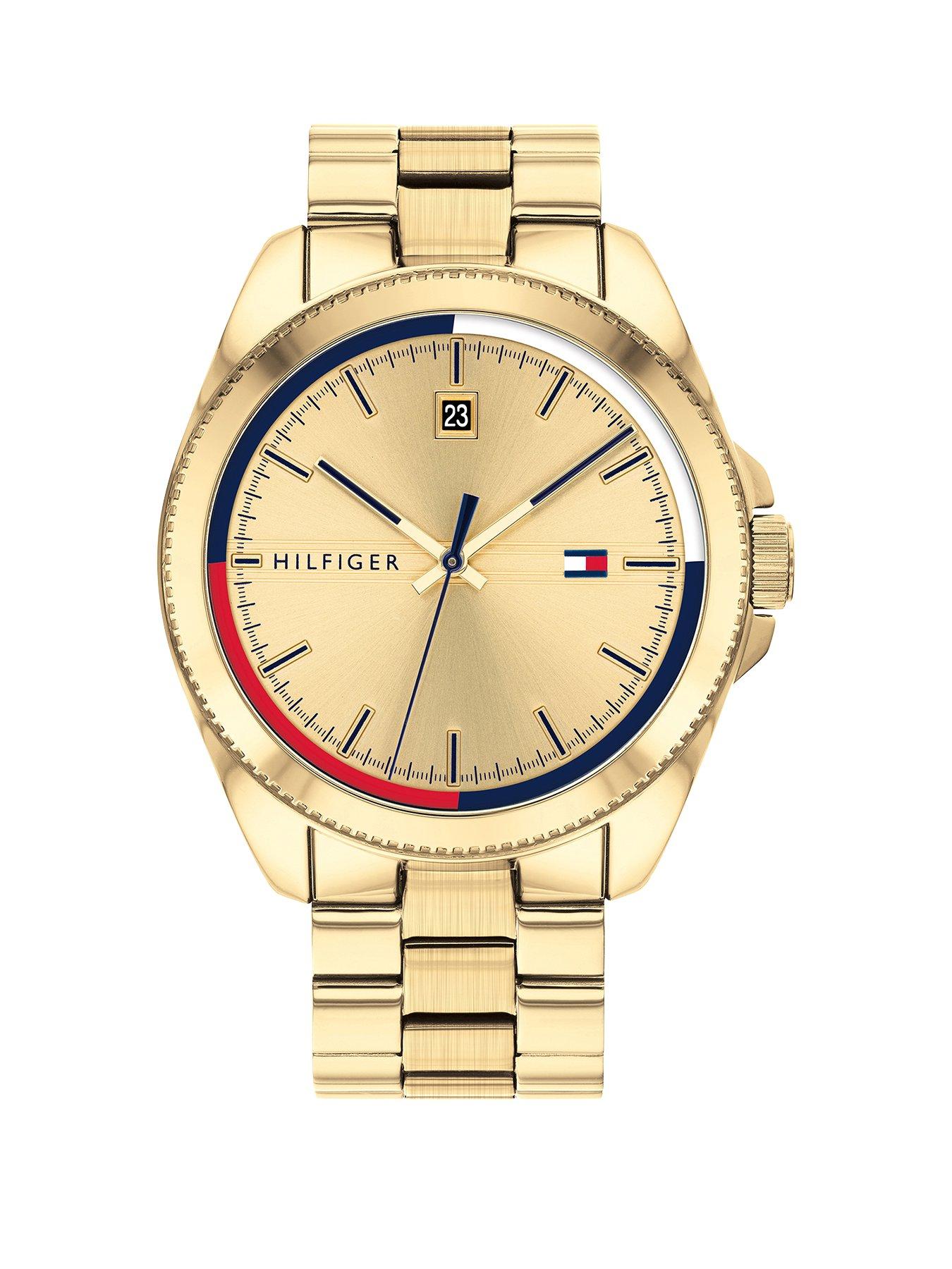 Hilfiger Riley Gold Plated Stainless Steel Gold Dial Watch | littlewoodsireland.ie