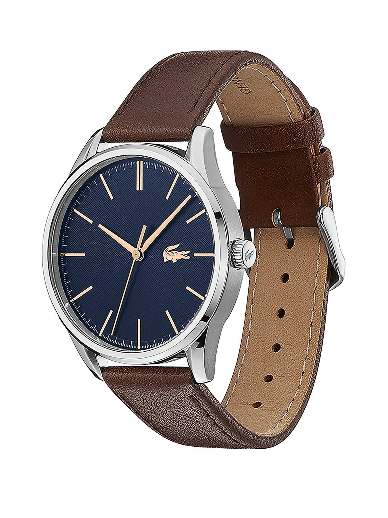 Lacoste Vienna Brown Leather Strap Blue 