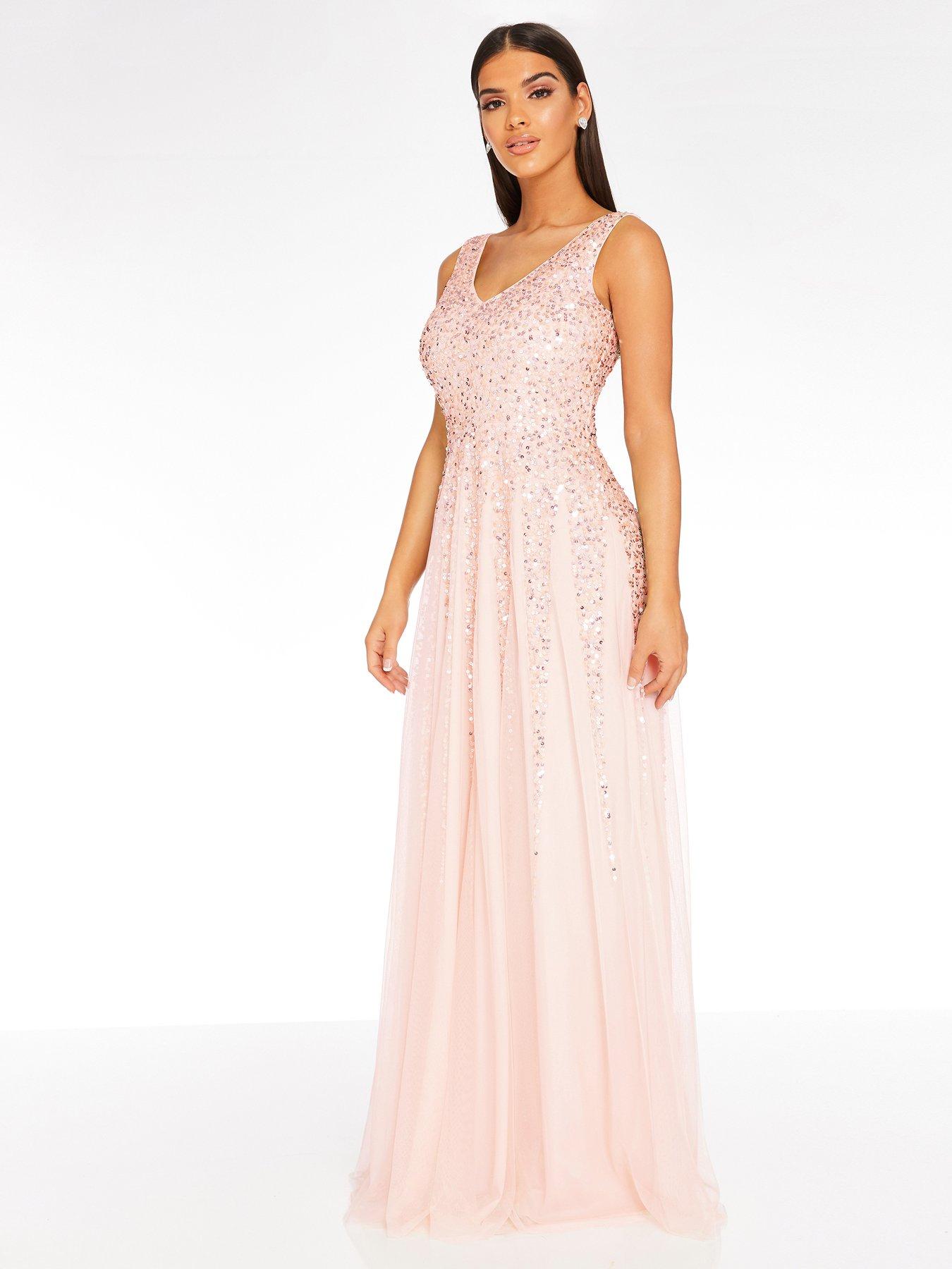 quiz blush pink maxi dress