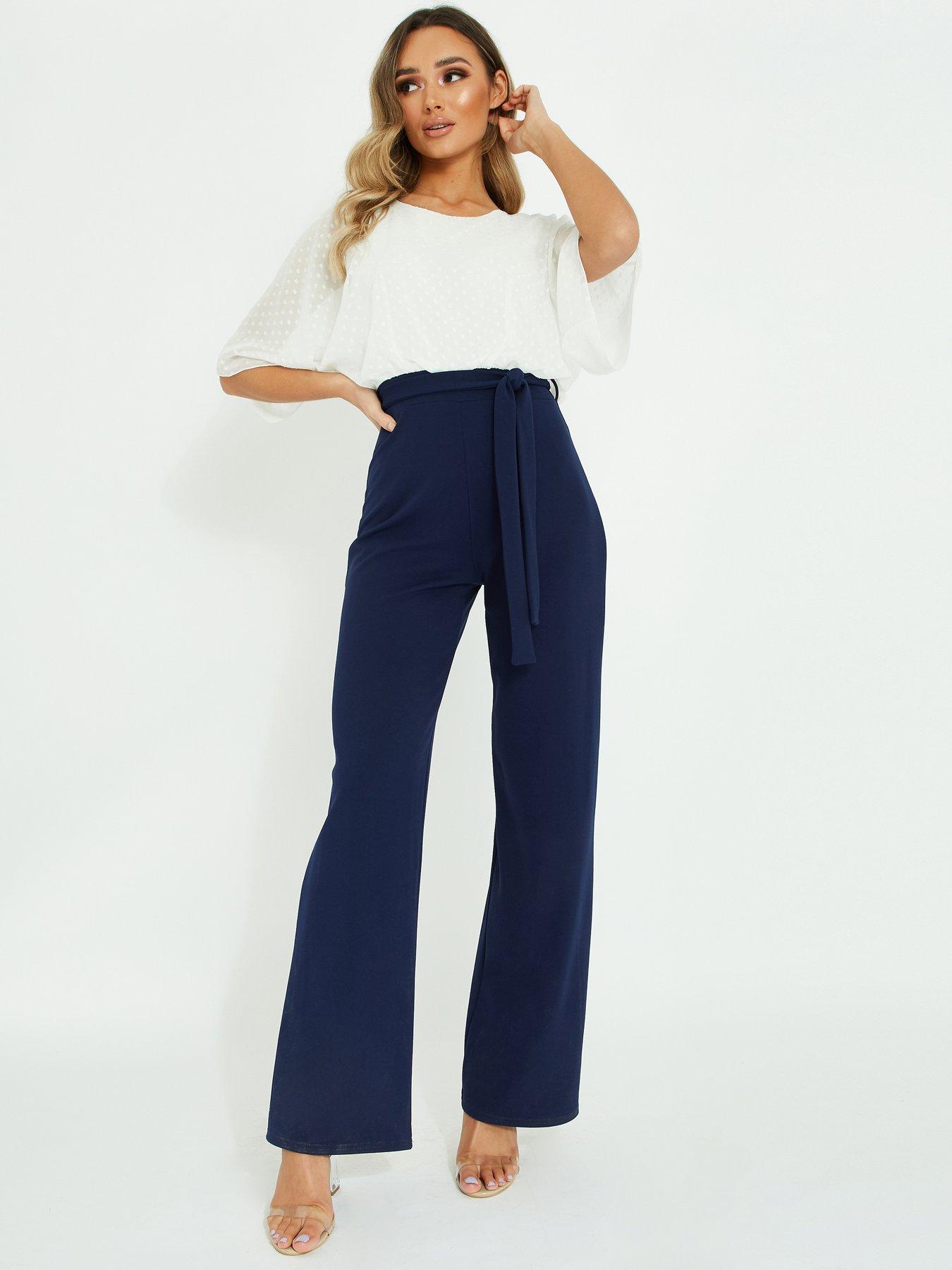 quiz navy batwing jumpsuit