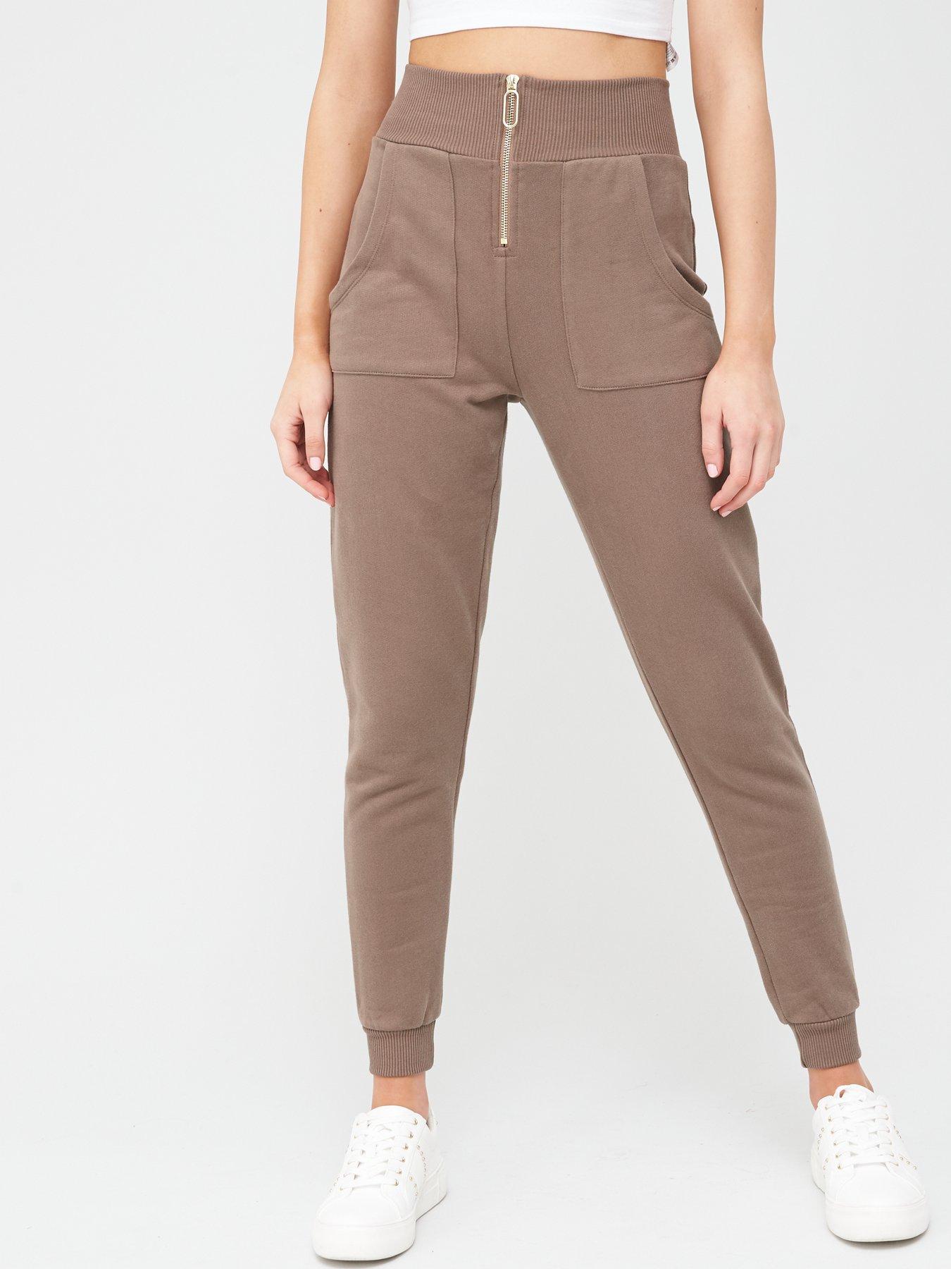 zip front joggers