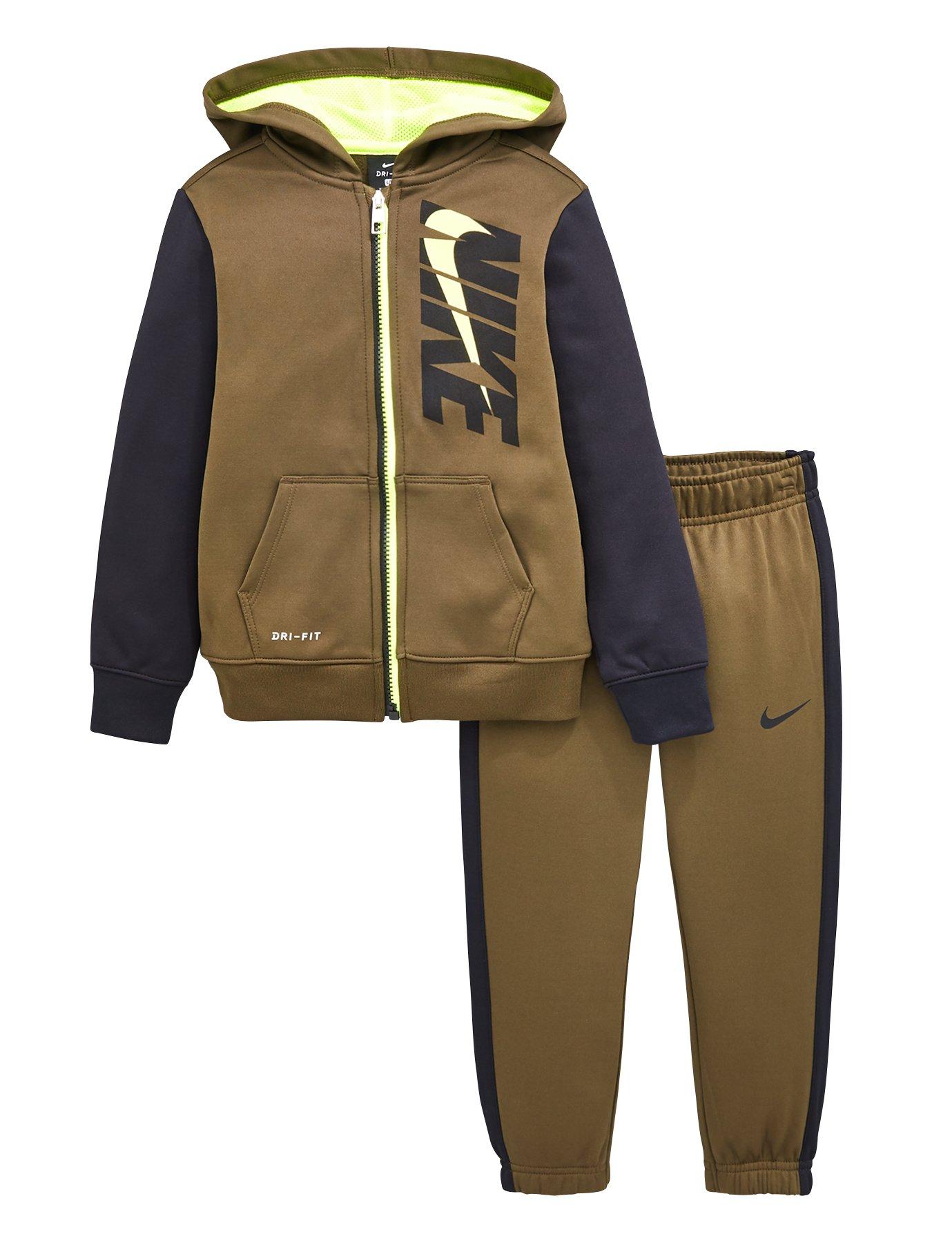 nike tracksuit set in khaki