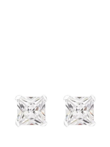 the-love-silver-collection-sterling-silver-5mm-princess-cut-cubic-zirconia-stud-earrings