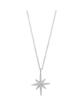 the-love-silver-collection-sterling-silver-north-star-cubic-zirconia-pendant-necklace