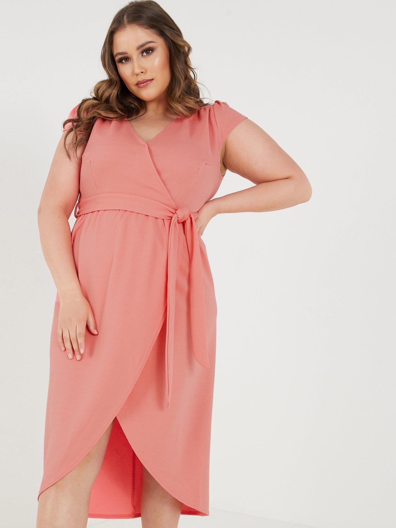 curve wrap midi dress