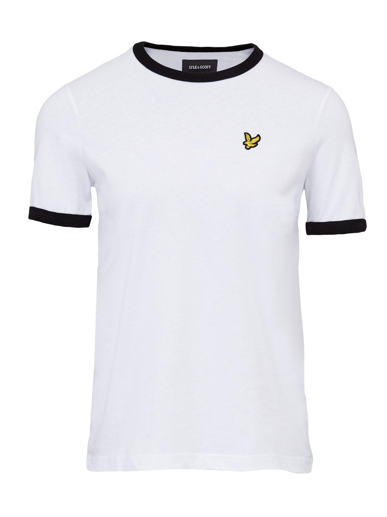 Lyle /& Scott Pique Stripe Pink Blush Ringer T-Shirt