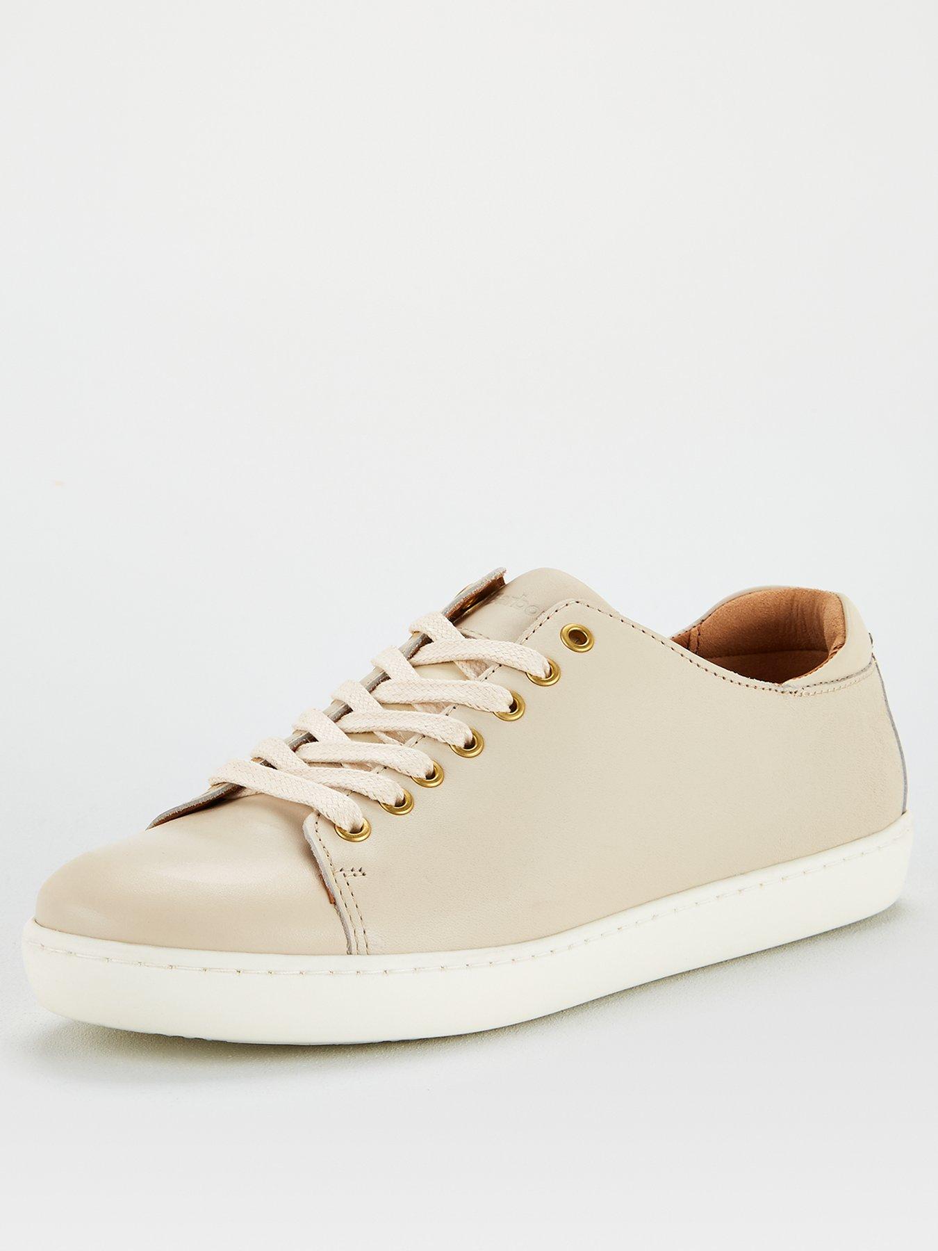 cream leather trainers