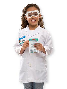 Kid wearing scientist Halloween costume