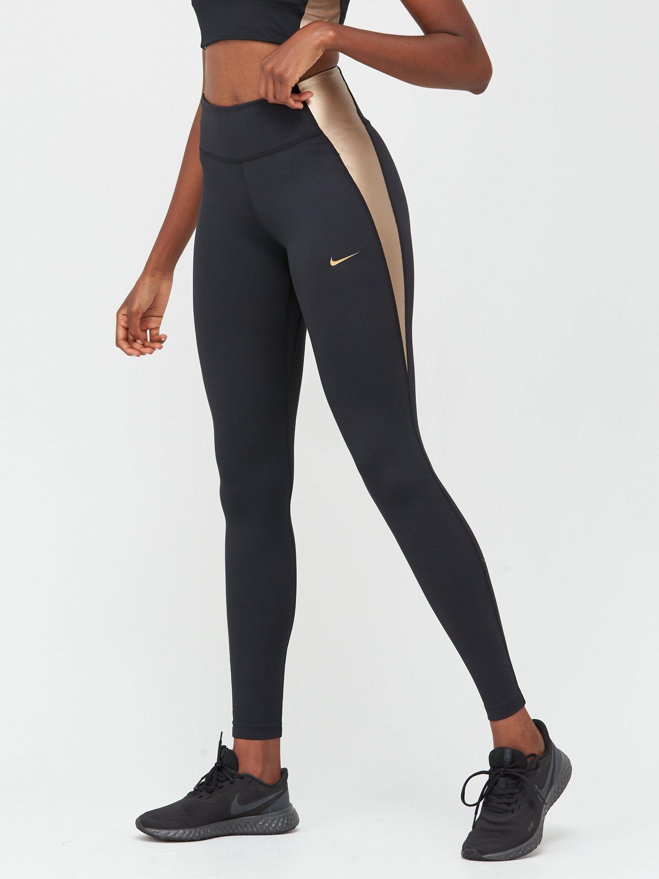 black and gold nike tights