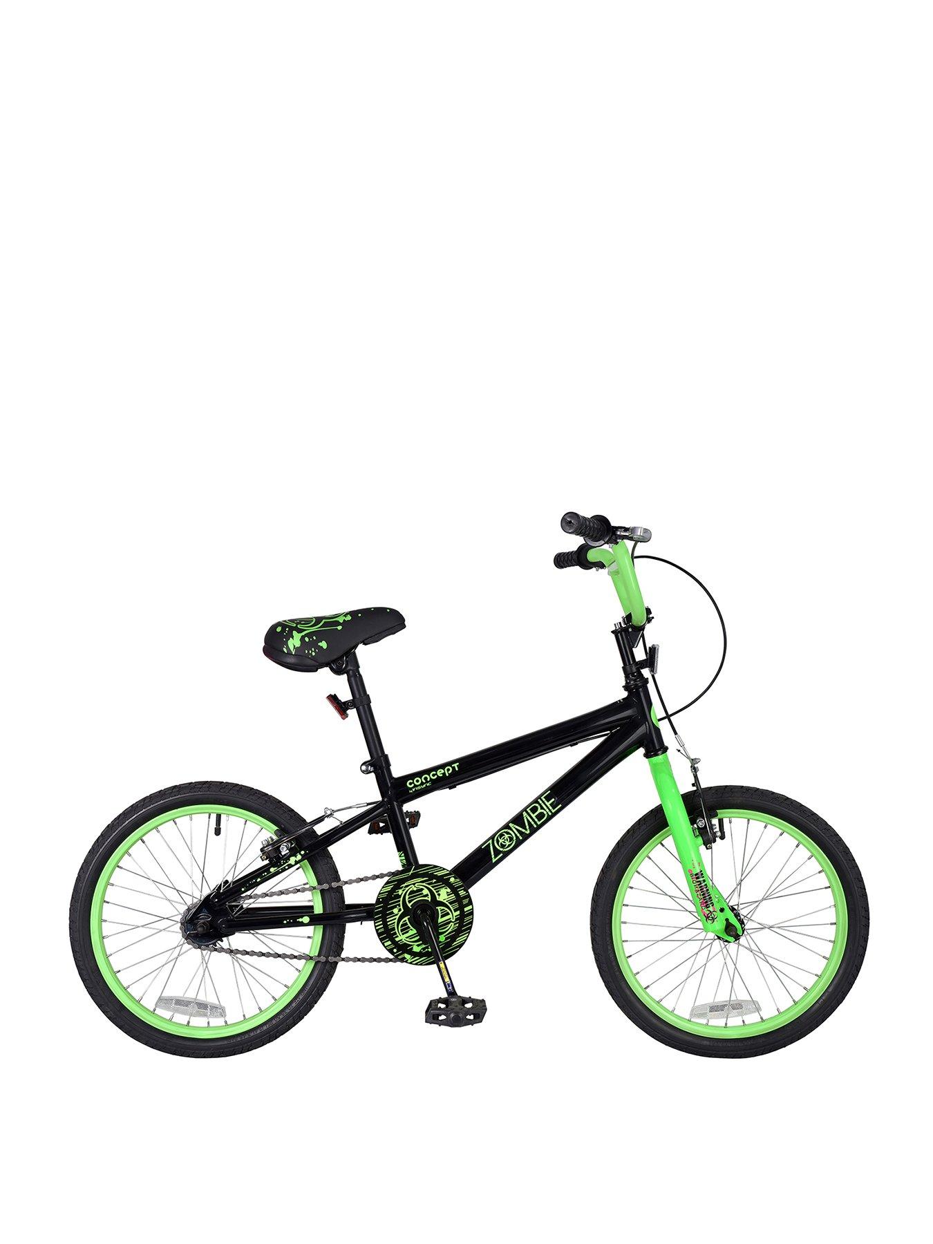 black and green bmx bike