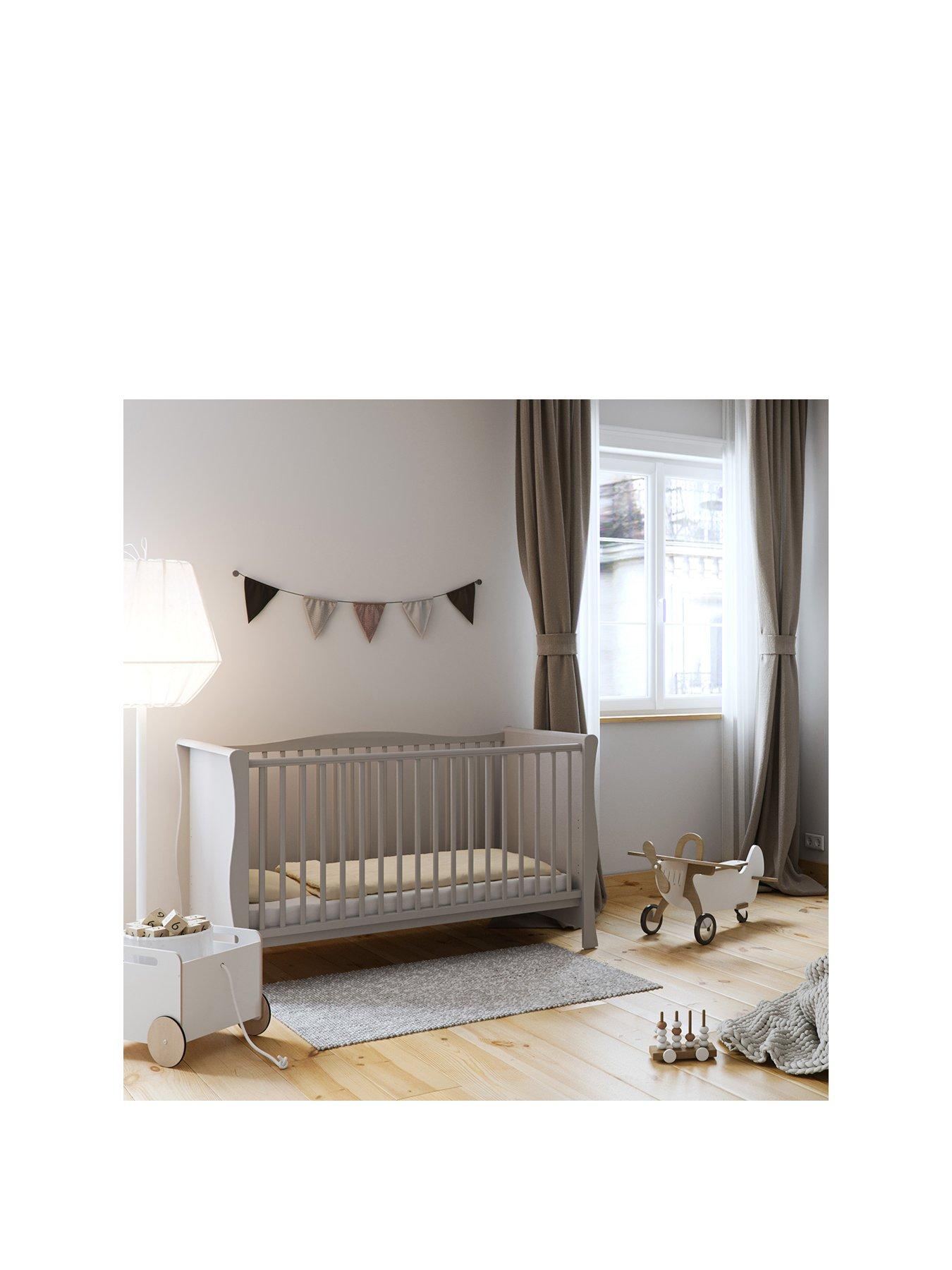 little acorns sleigh cot bed grey