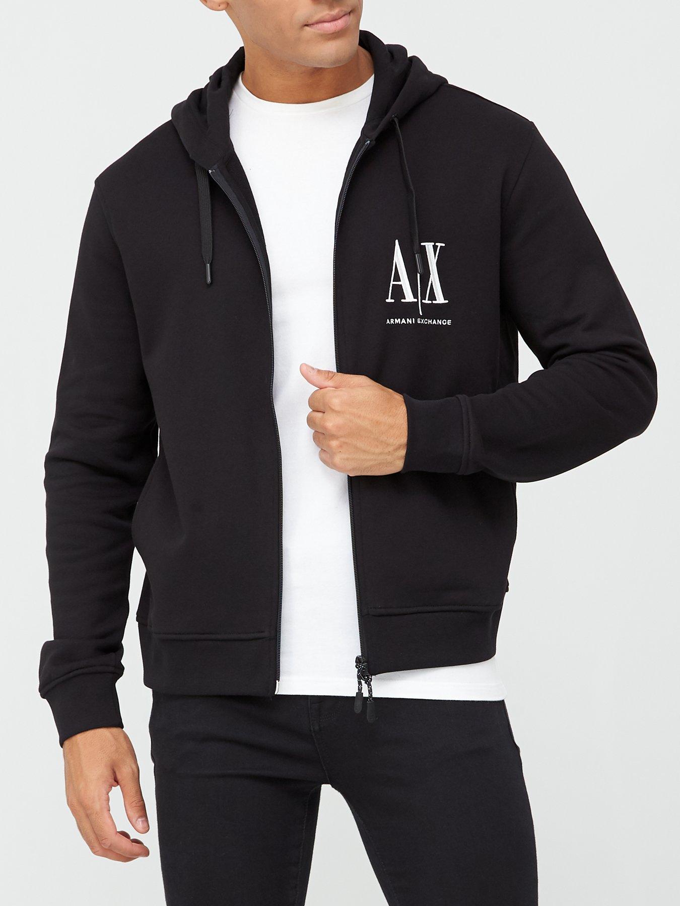 armani exchange hoodie black
