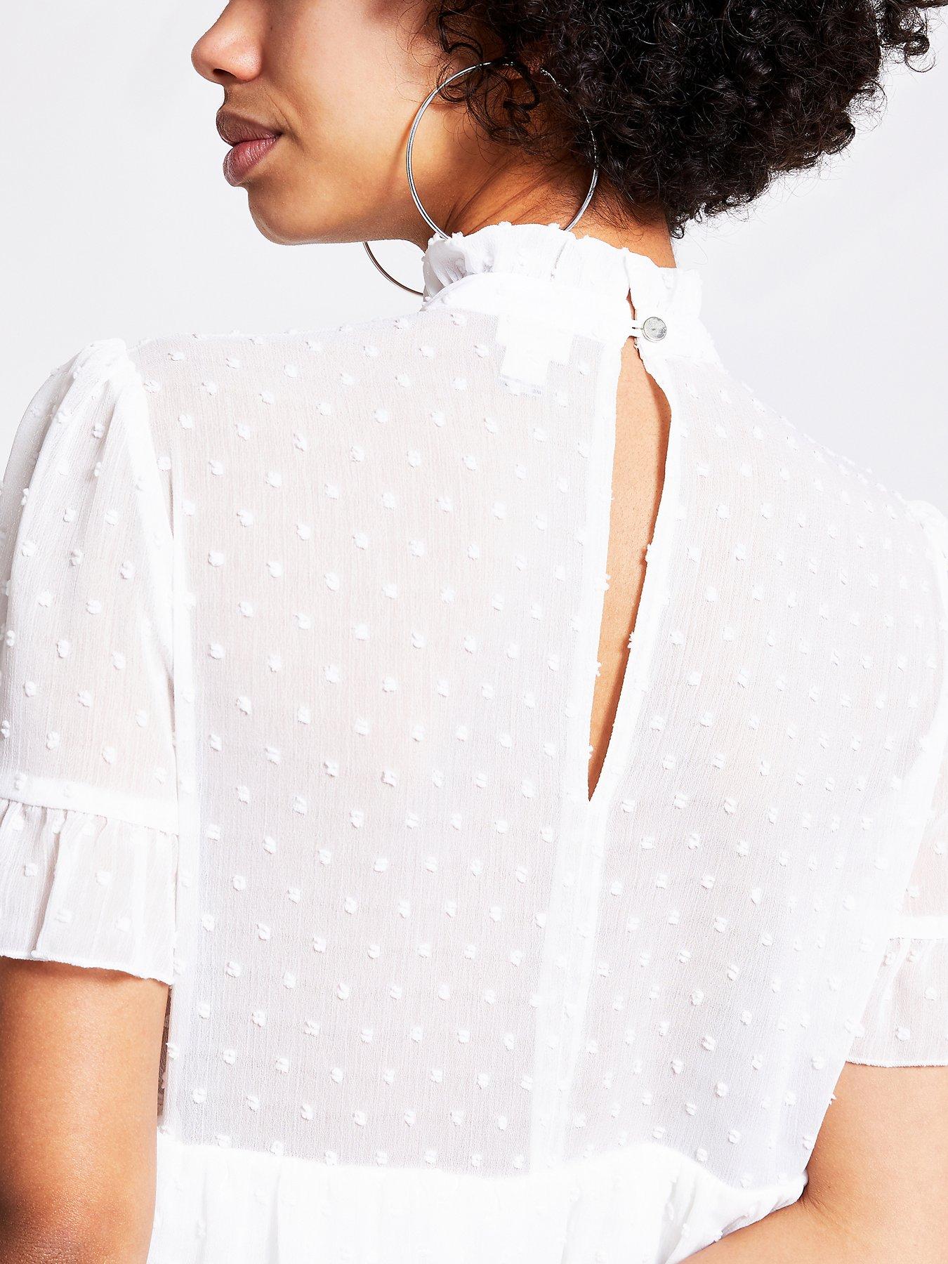 white mini smock dress